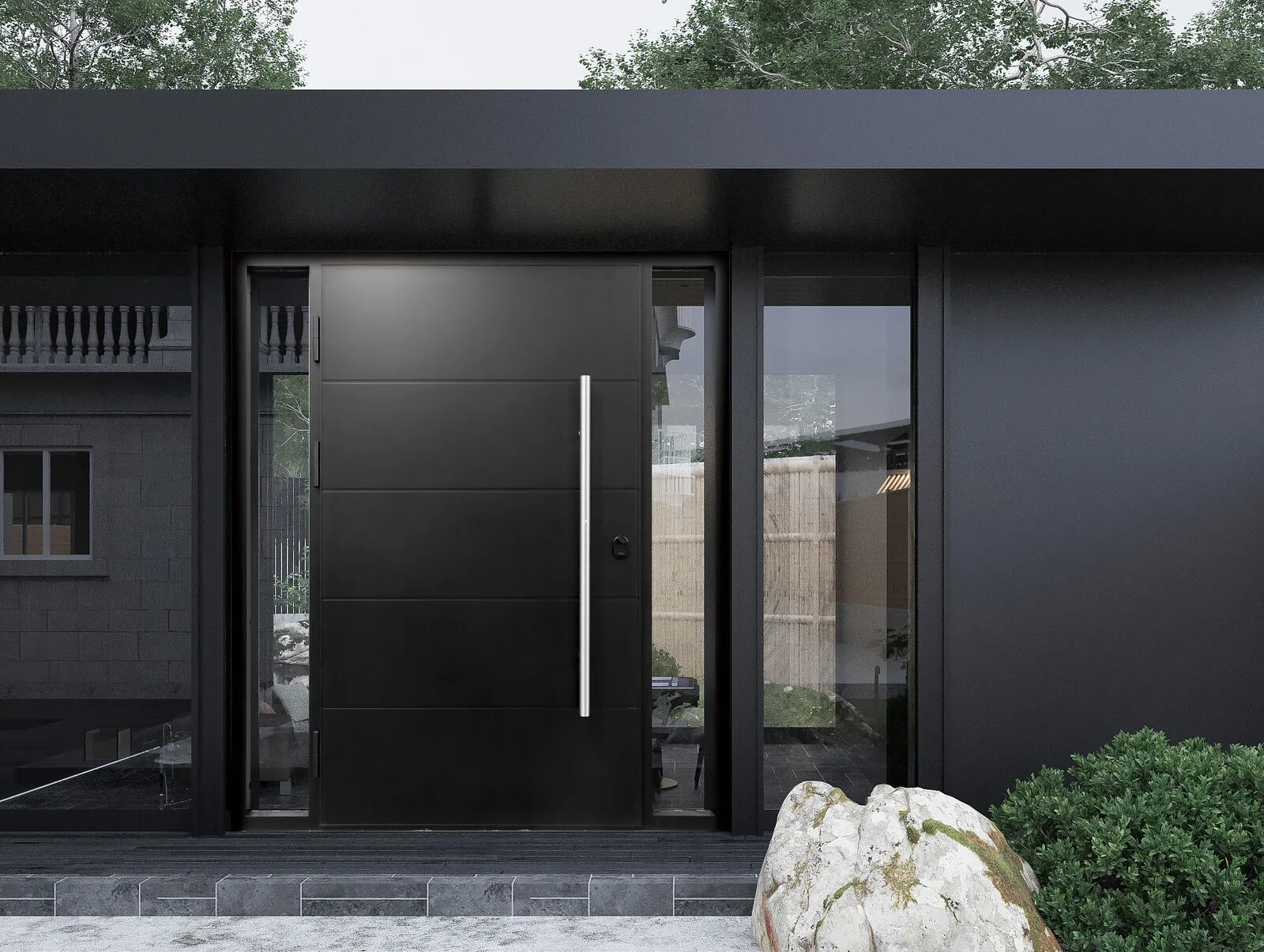 Collection of minimal aluminium entry door designs