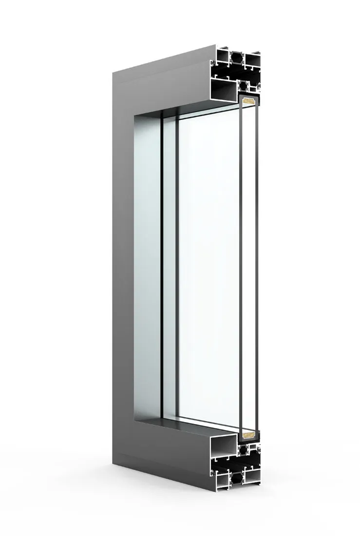 Profile cutaway render of the 75 series system