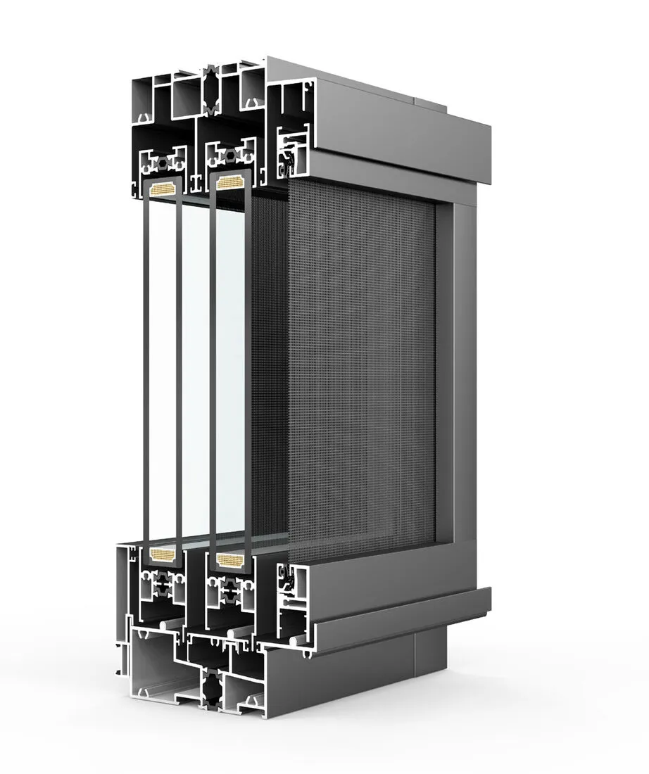 Profile cutaway render of the 110 series system